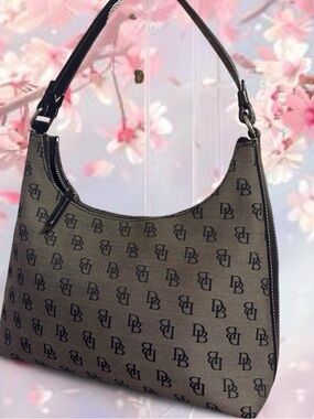 Vintage Dooney & Bourke Vintage Signature Jacquard Hobo Bag - EUC